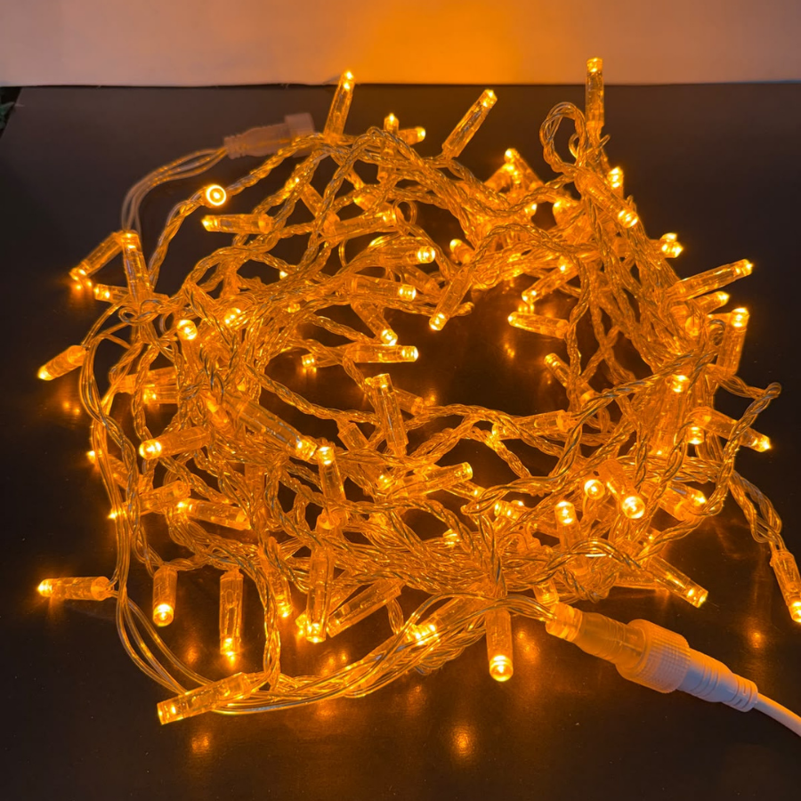 Dış Mekan İp LED 10 Metre 100 LED 220V Şeffaf Kablo Amber