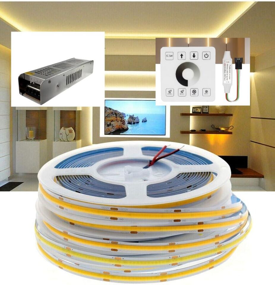24V Piksel COB Şerit LED Seti Kumanda ve Trafolu
